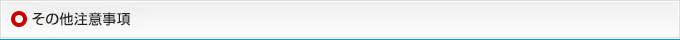 その他注意事項
